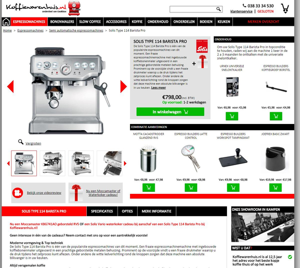 Product detail pagina