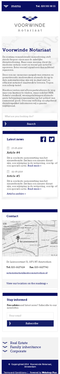 Homepage mobile