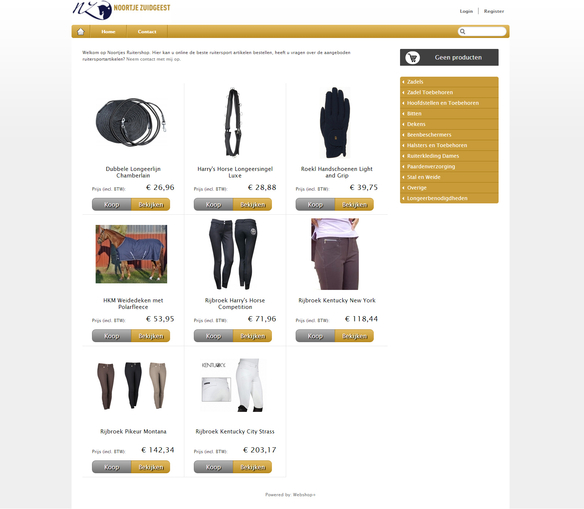 Paardensportartikelen webshop voor Noortje Zuidgeest