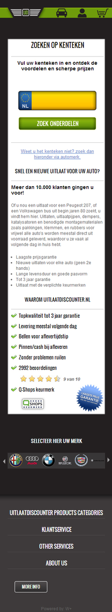 Mobiele homepage