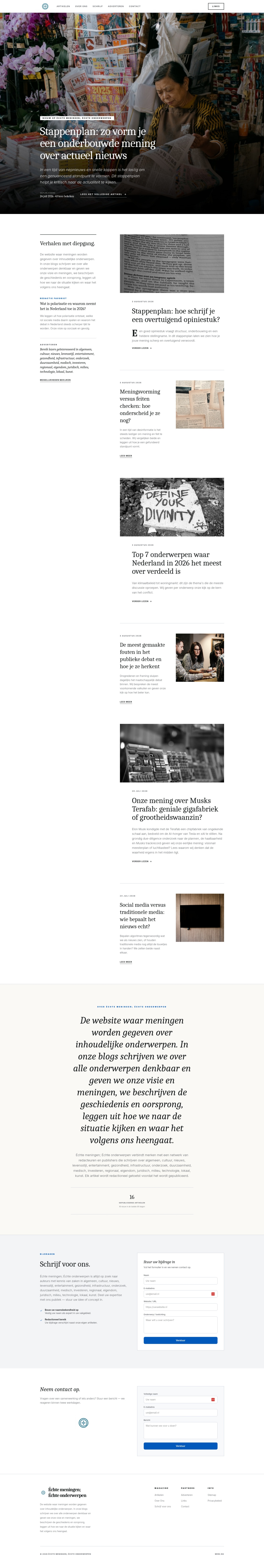 Advertorial website met forum functie